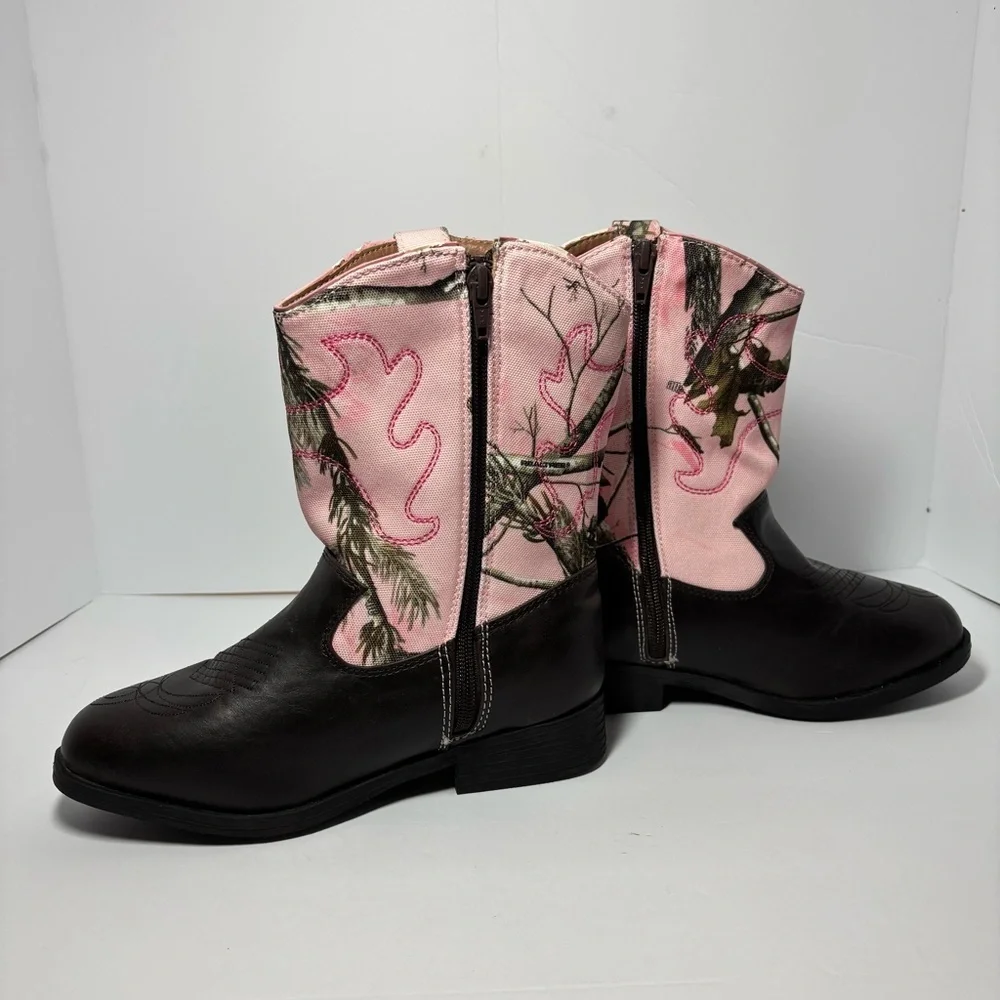 Realtree Pink Camo Cowgirl Boots, Toddler Girls Kids Camouflage Dusty Cowboy